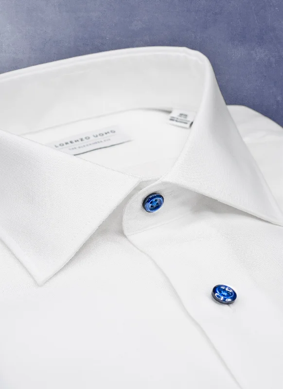 Modern Comfort Alexander in White Nano Grid Textured Shirt