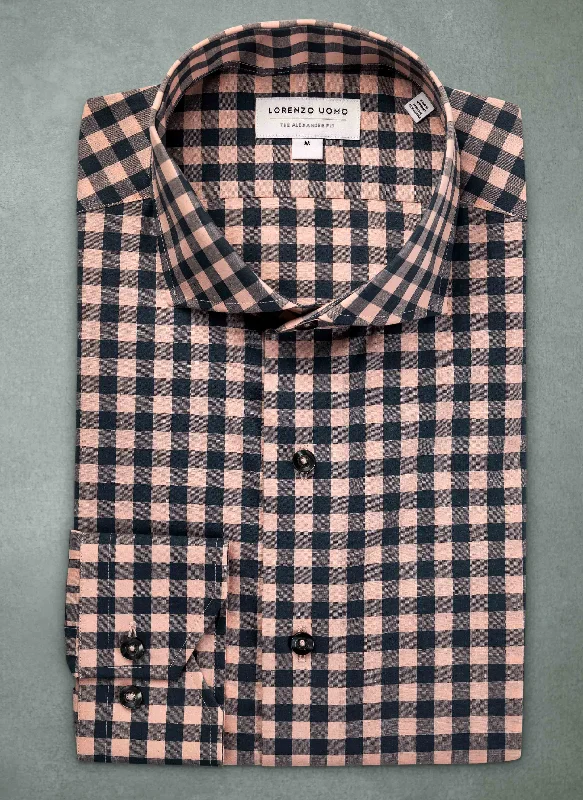 Fashionable Prints Alexander in Antique Pink Check Shirt