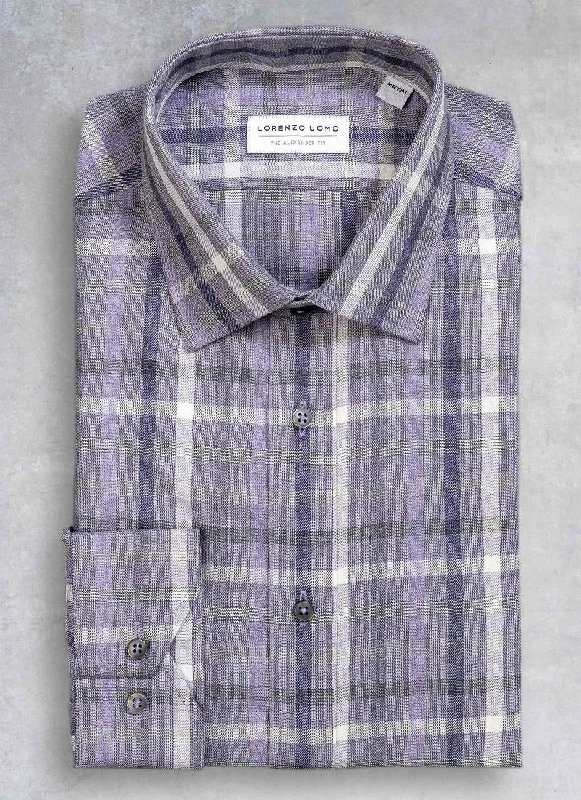 Avant-garde Design Alexander Sport Shirt in Purple Denim Plaid