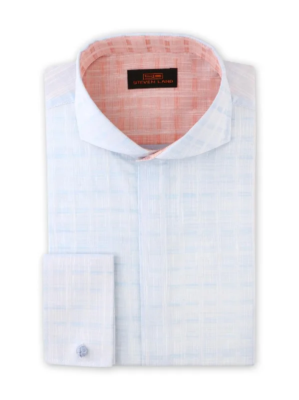 Body Design Strié Check Dress Shirt | Blue | DA1902