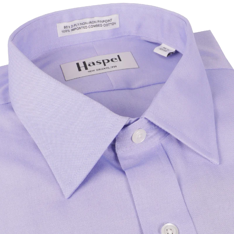 Effortless Looks Dauphine Lt. Blue Solid (Regular Fit) Pinpoint Oxford Dress Shirt - Spread Collar