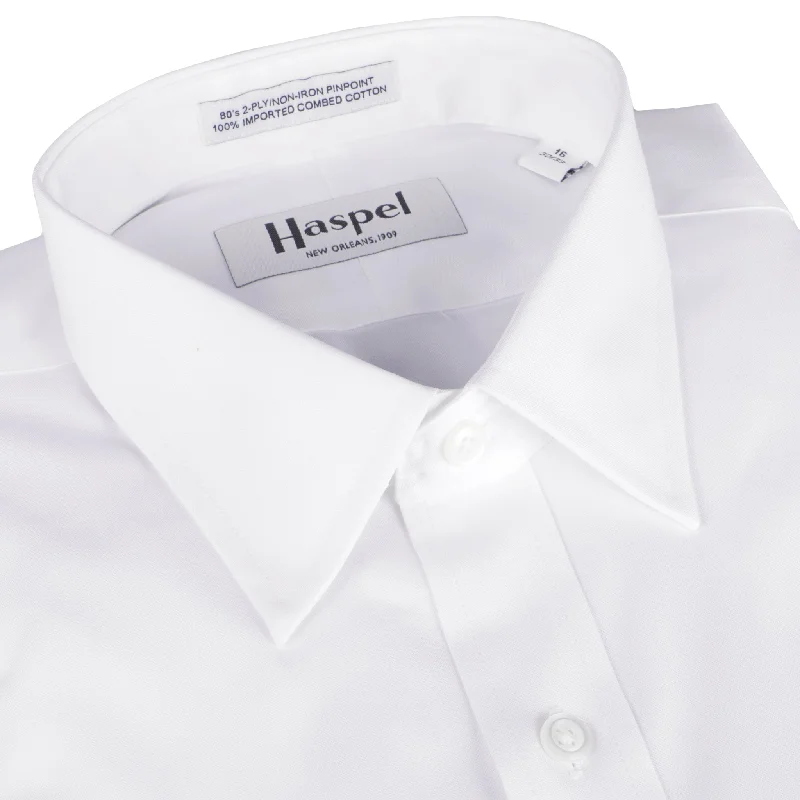 Comfy Layers Dauphine Solid White Pinpoint Oxford (Regular Fit) Dress Shirt - Spread Collar