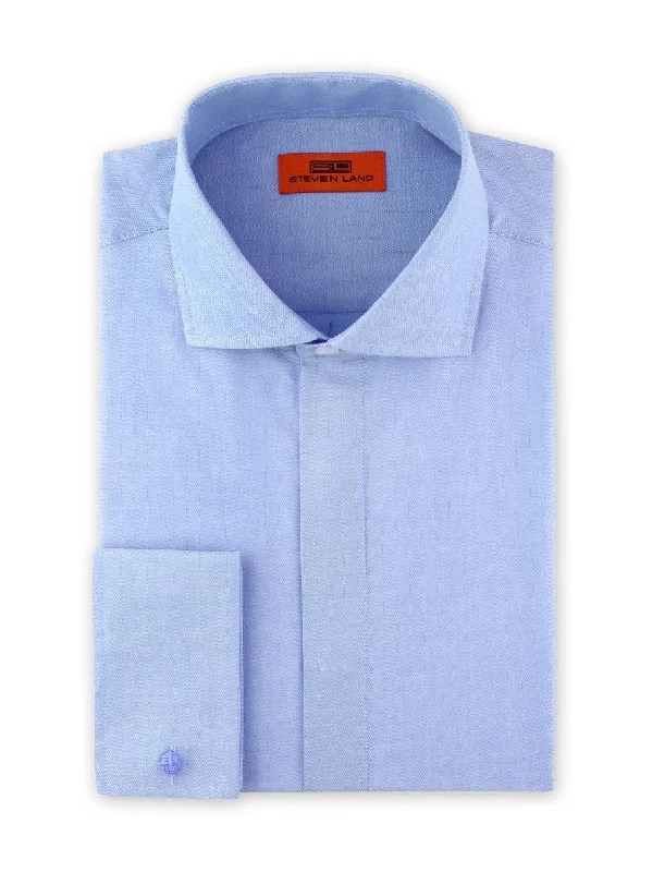 Fashion Elements Herringbone Dress Shirt | Blue