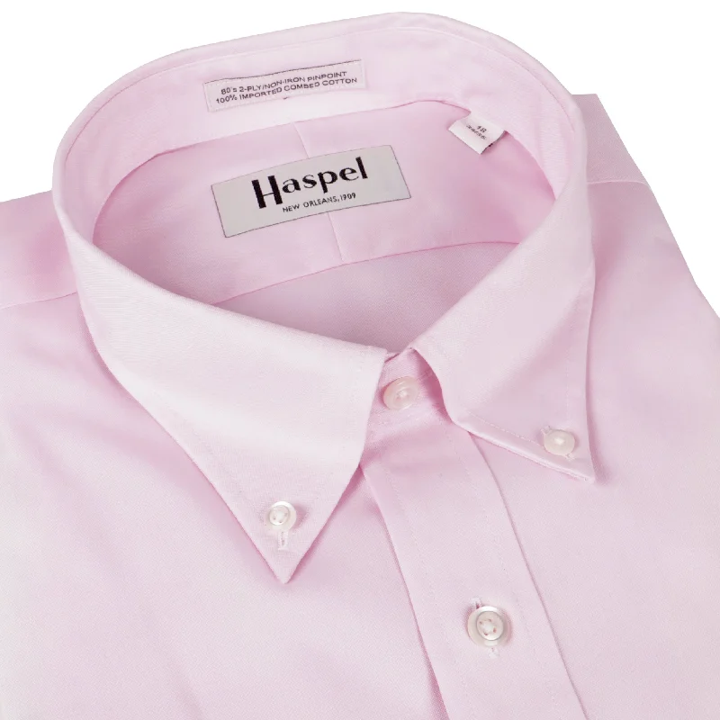 Cozy Chic Trends Decatur Pink (Trim Fit) Pinpoint Oxford Dress Shirt - Button Down Collar