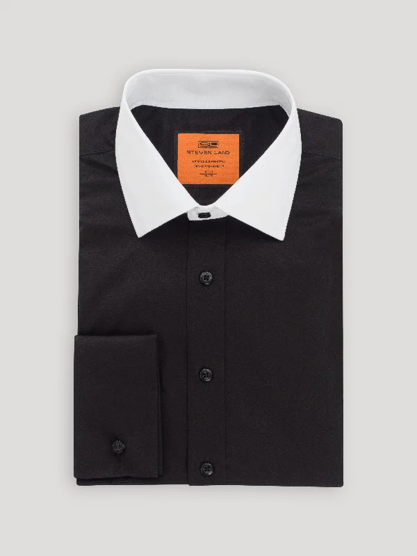 Breezy Comfort Wrinkle & Shrink Resistant | 100% Cotton Poplin Contrast Collar Dress Shirt