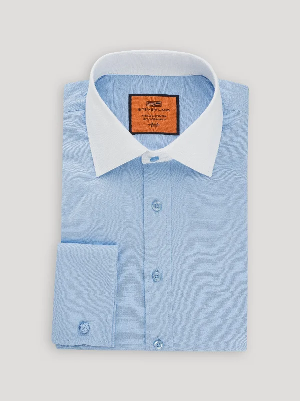 Warm Layers Wrinkle & Shrink Resistant | 100% Cotton Poplin Contrast Collar Dress Shirt