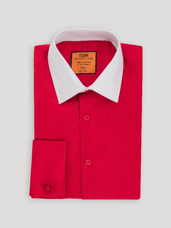 Effortless Outfits Wrinkle & Shrink Resistant | 100% Cotton Poplin Contrast Collar Dress Shirt