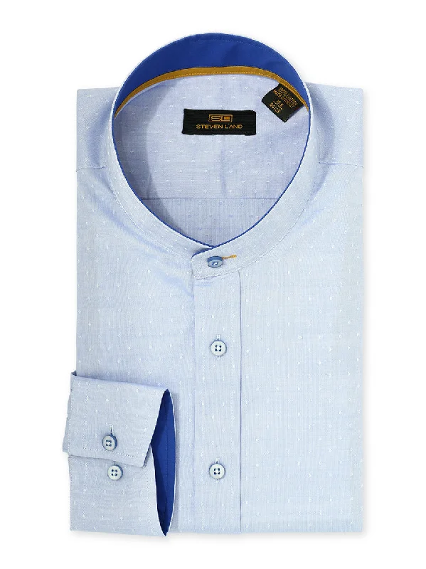 Soft Comfort Steven Land | Banded Collar Stretch Textured Dress Shirt