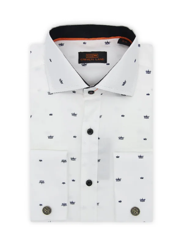 Versatile Style Steven Land | Semi Spread Collar Crown Cotton Dress Shirt