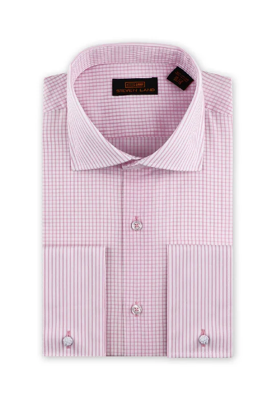 Effortless Style Steven Land | Flextime Dress Shirt French Cuff &  Spread collar Dress Shirt | Lavender Color