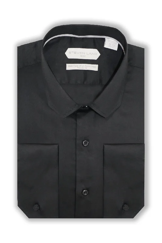 Fashion And Simplicity Steven Land |Monaco | Mitered Dress shirt | DS267 | BLACK