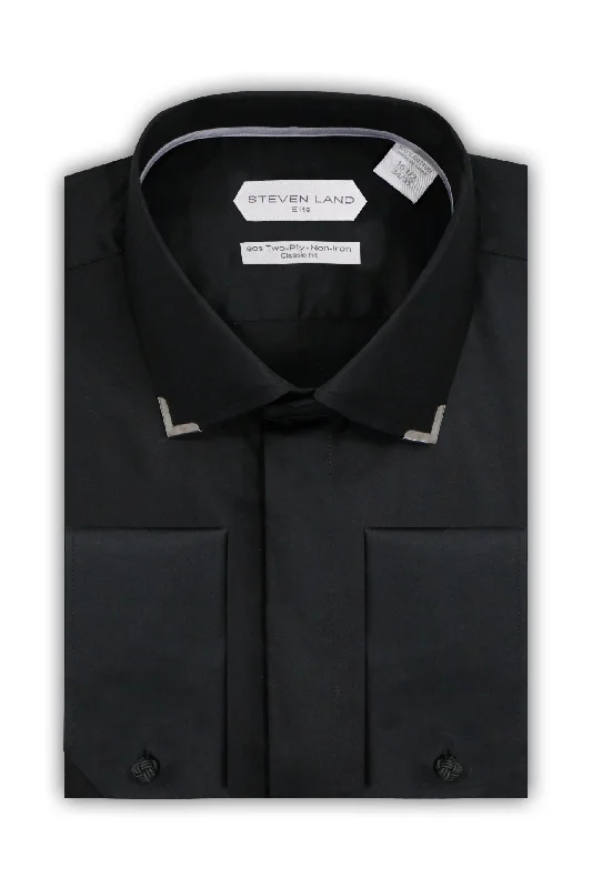Quality Tailoring Steven Land |Sterling | End Tip Dress shirt | DS272 | BLACK