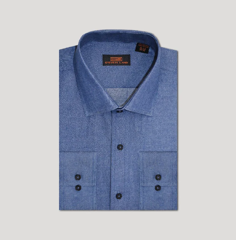 Trendy Items Steven Land | Andrew | Denim Dress shirt | DS275