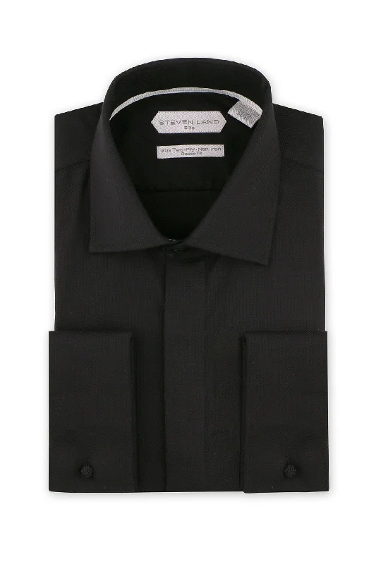 Personal Charm Steven Land | Ceremony Textured Shirt | Black