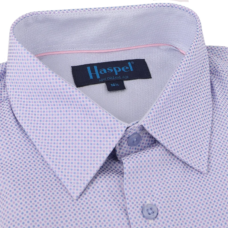 Soft Casuals Lavender Dot Print Tailored Fit Dress Shirt