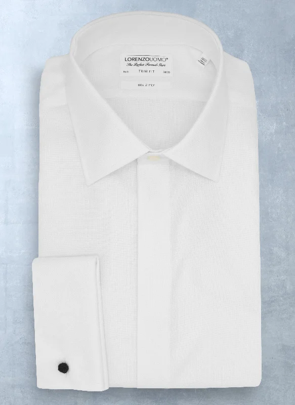 Personalized Series Alexander Solid Textured White Shirt