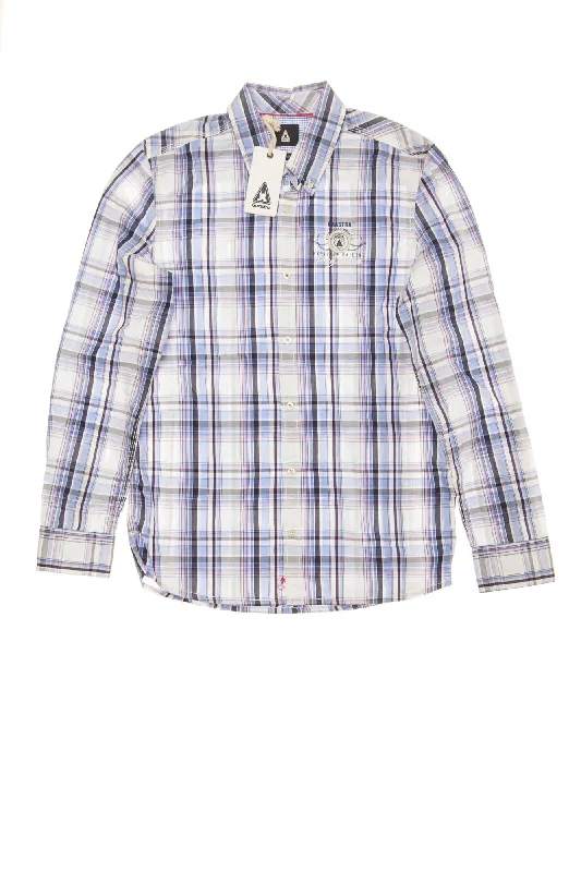 Designer Style Gaastra - Blue Plaid Button Up Long Sleeve Dress Shirt -