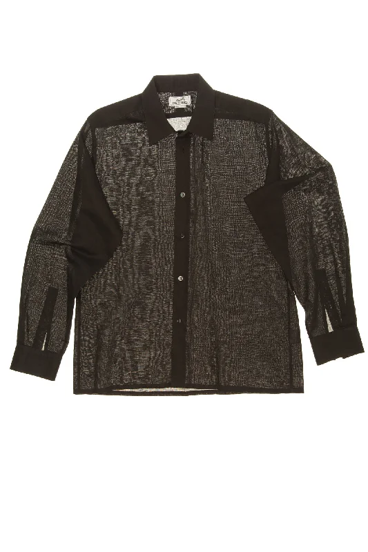 Lazy Style Authentic Hermes - Black Button Up Dress Shirt - IT 42