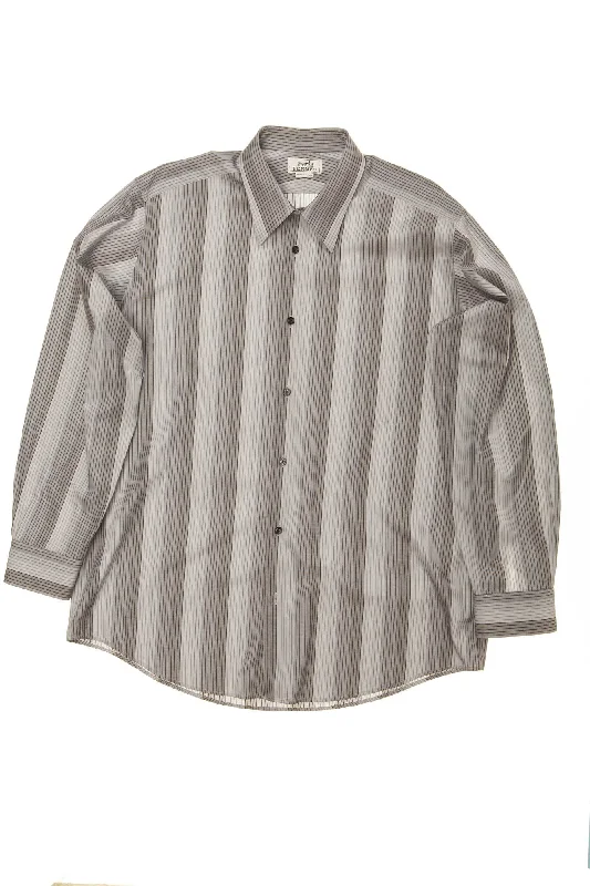 Casual Style Hermes - Gray Long Sleeve Striped Button Down - IT 43