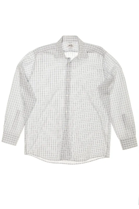 Slim Fit Hermes - Light Blue and Gray Checkered Button Down - IT 42
