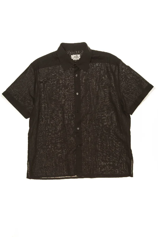 Bottom And Versatile Authentic Hermes - Black Short Sleeve Button Up - IT 42