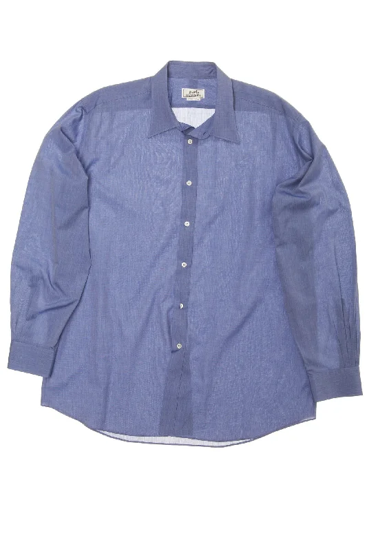 French Style Hermes - Blue Men's Dress Shirt - IT 40