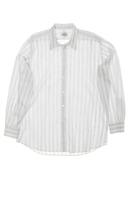 Outdoor Trend Hermes - Light Blue Dress Shirt with Stripes - IT 44