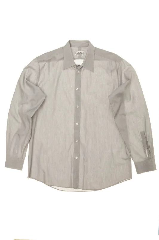 Urban Style Hermes - Light Grey Men's Dress Shirt - IT 42