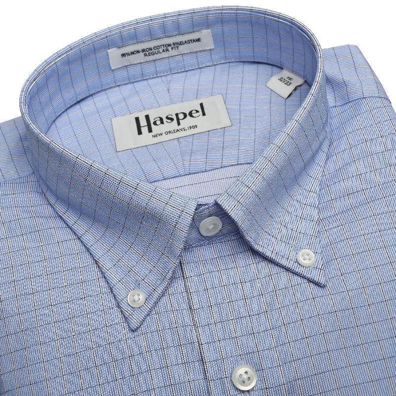 Elegant Casuals Howard Classic Blue Check (Regular Fit) Dress Shirt - Button Down