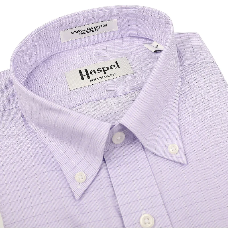 Breezy Outfits Howard Lavender Grid Sport Shirt