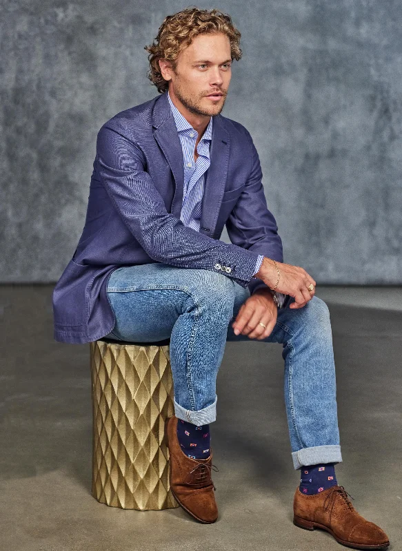 Exquisite Tailoring Liam in Blue Stripe Shirt