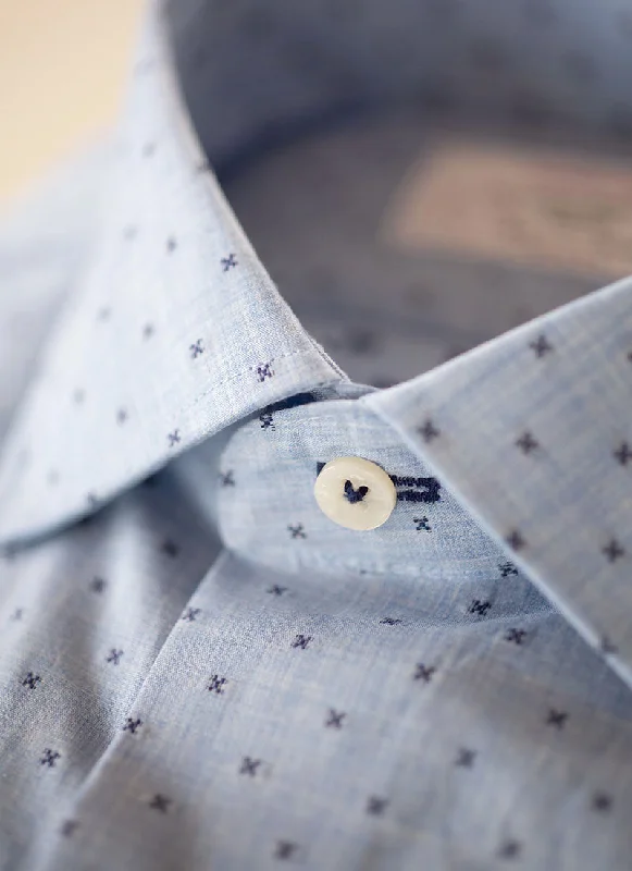 Exquisite Design Maxwell in Blue Dobby Shirt