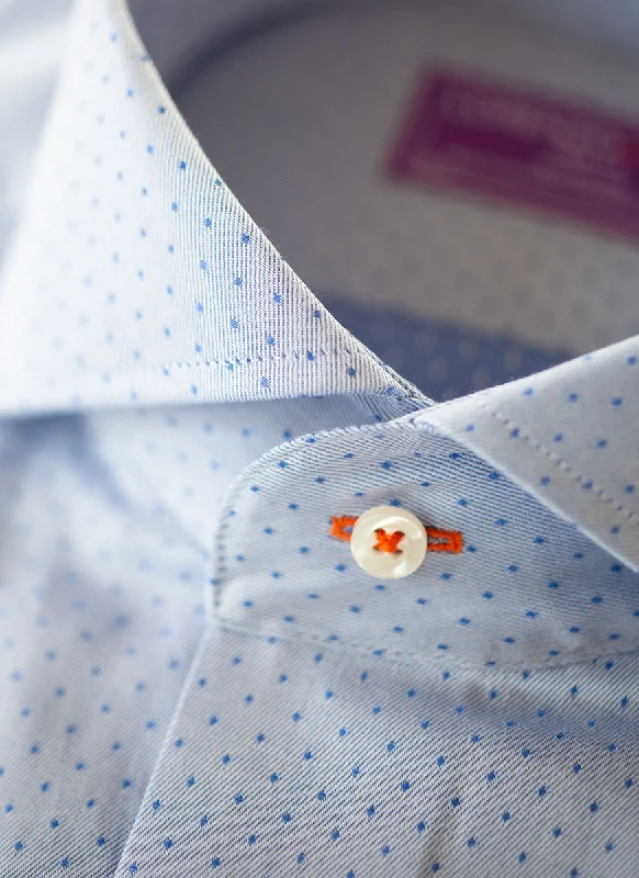 Sweet Breath Maxwell in Textured Blue Dot Shirt