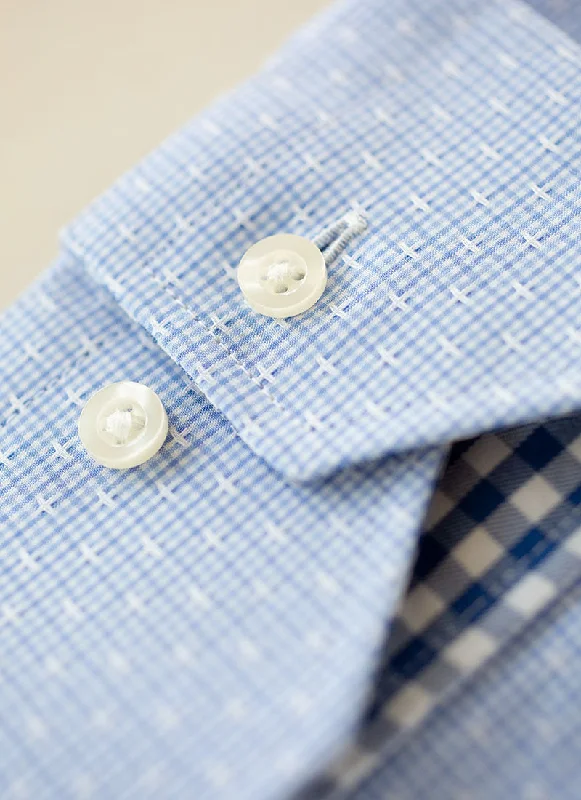 Comfortable Wear Maxwell in Light Blue Textured Plaid Shirt