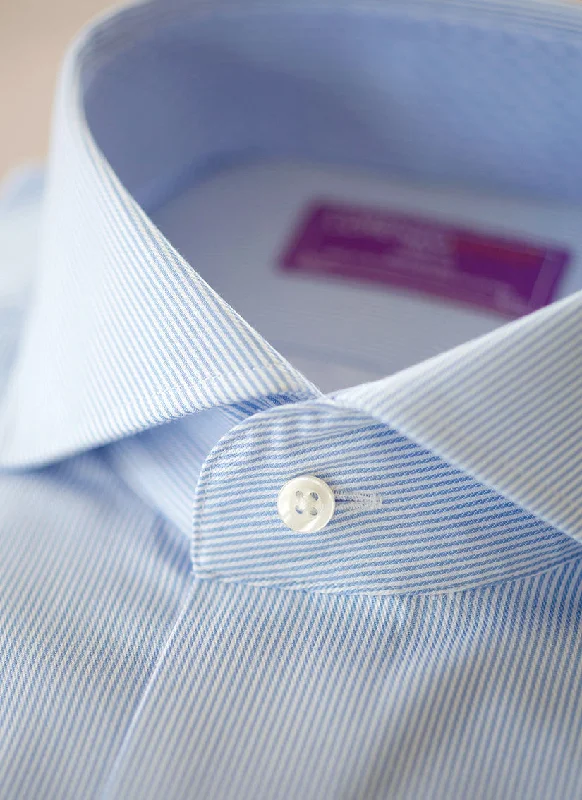 Youthful Style Maxwell in Blue and White Thin Stripe Shirt