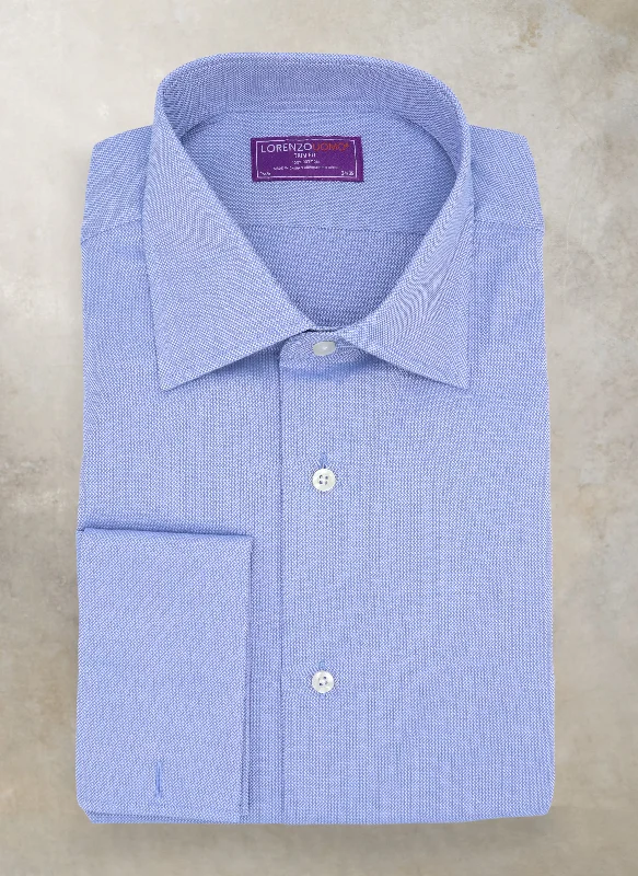 Relaxed Dresses Maxwell in Solid Blue French Cuff Oxford Shirt