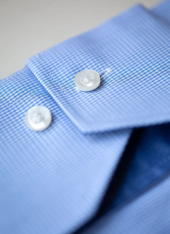 Luxury Customization Maxwell in Light Blue Mini Gingham Shirt