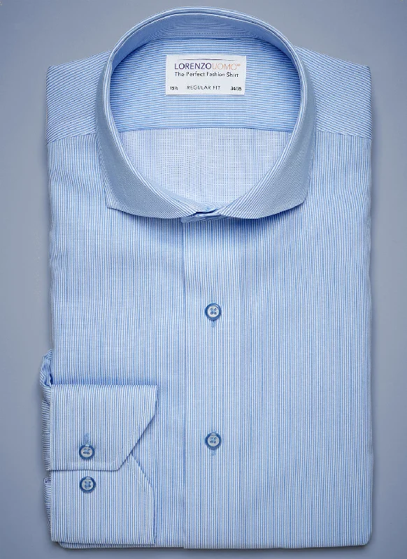Noble And Elegant Maxwell in Blue Stripe Shirt