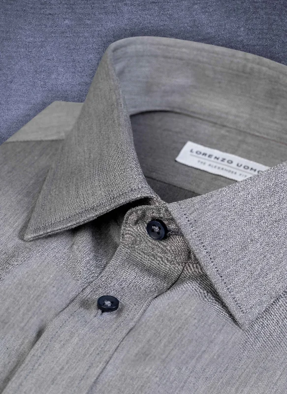Versatile Items Alexander in Silver Mélange Twill Shirt