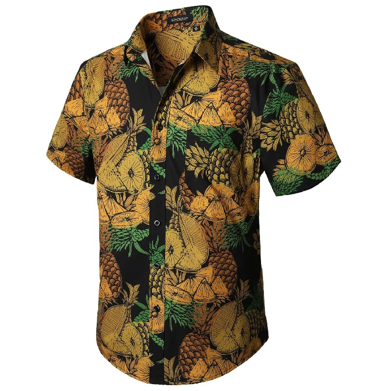 Personalized Wear Summer Hawaiian Shirts with Pocket - 09-YELLOW/BLACK