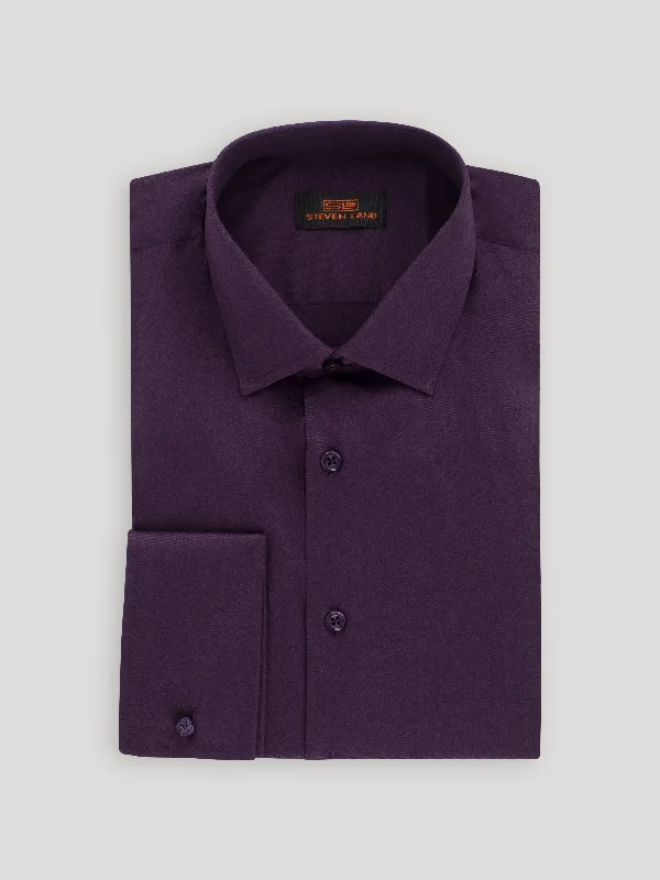 Advanced Customization The Next Generation Satin Dress Shirt | 100% Cotton | Modern Point Collar | Blackberry