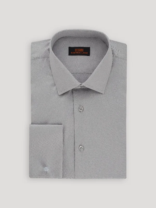 Lively And Youthful The Next Generation Satin Dress Shirt | 100% Cotton | Modern Point Collar | Silver