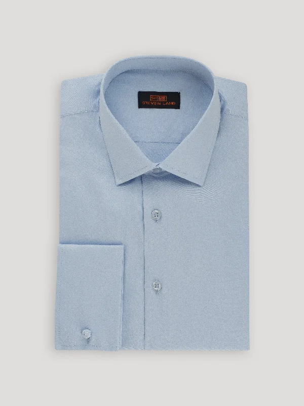 Retro Fashion The Next Generation Satin Dress Shirt | 100% Cotton | Modern Point Collar | Sky Blue