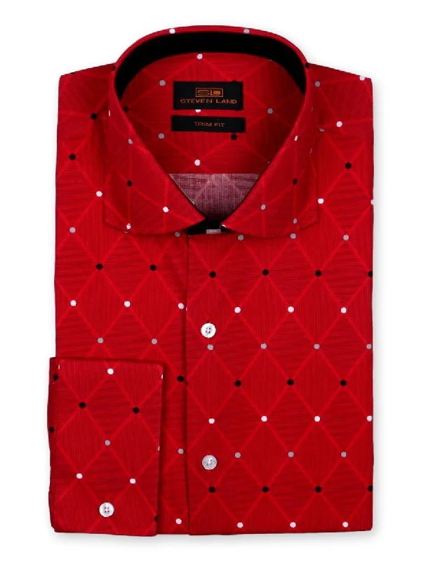 Relaxed Tops Steven Land | Trellis Dress Shirt | Spread Collar