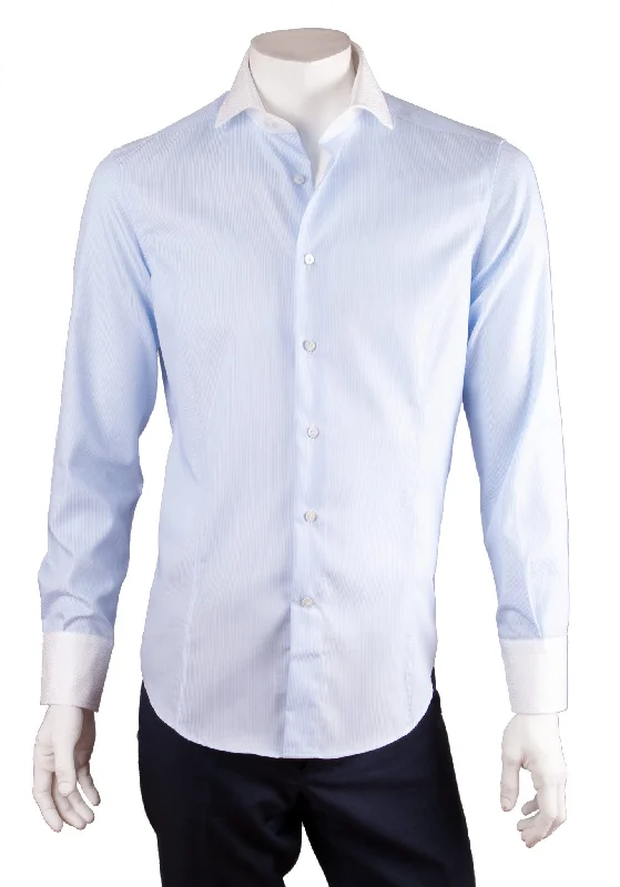 Party Wear Two-Tone Ribbed Cotton Shirt