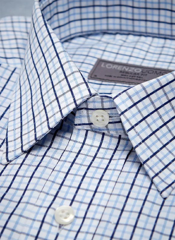 Stylish Comfort William Fullest Fit Shirt in Blue Windowpane