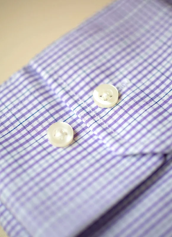 Urban Design Sense William Fullest Fit Shirt in Purple Gingham