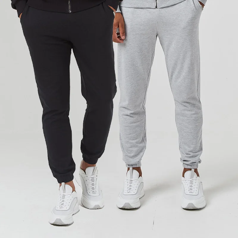 Sports Series 2-Pack Relaxed Fit Jogger | Black Light Grey Marl