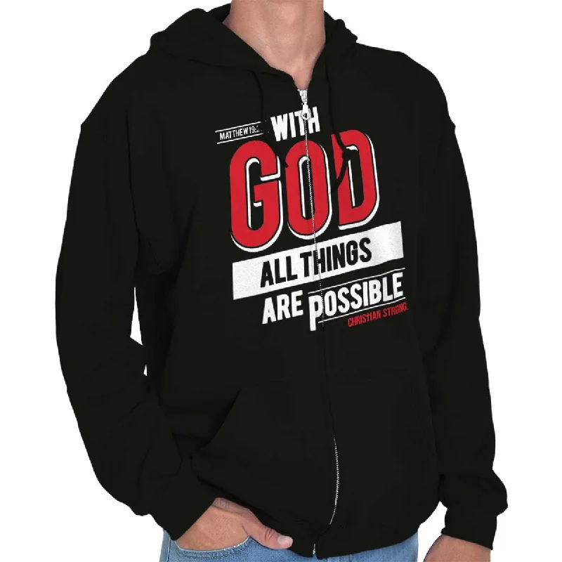 French Style All Things Are Possible Zip Hoodie
