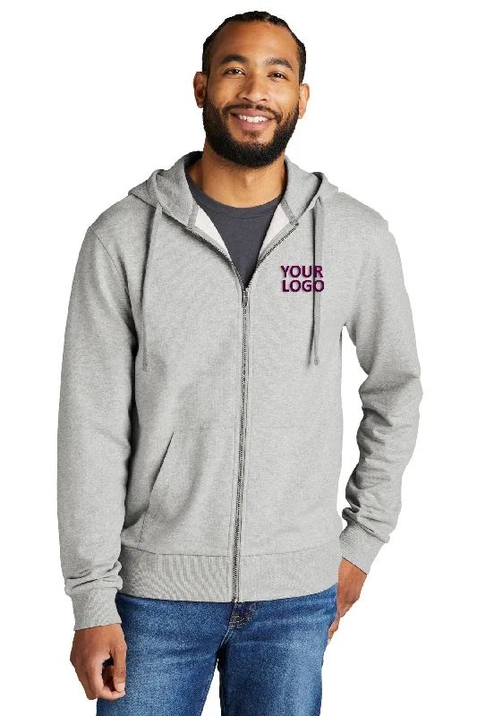 Cozy Fitting Allmade Unisex Organic French Terry Full-Zip Hoodie, Granite Grey Heather